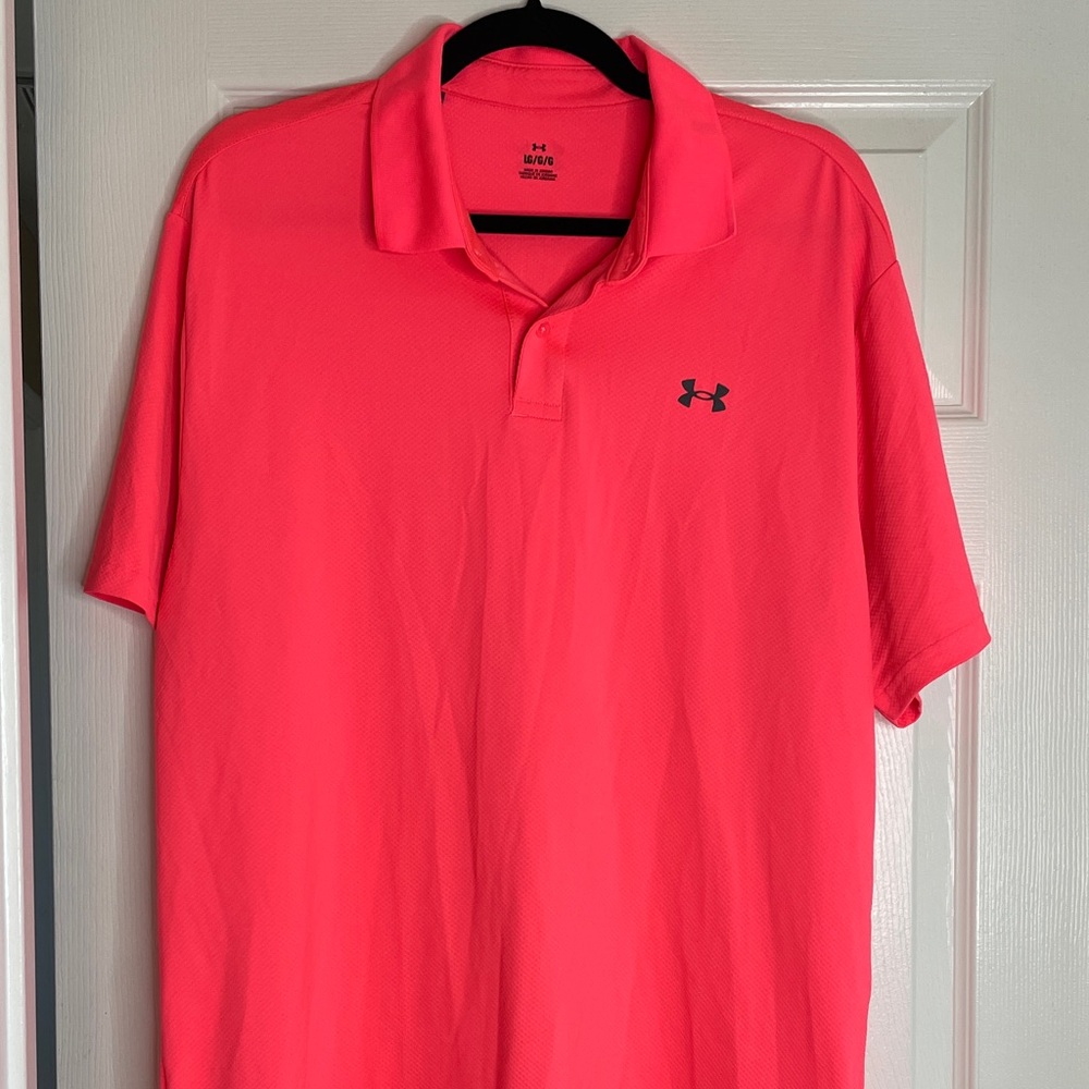 Under Armour Men's Bright Pink Polo Shirt